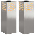 Solar LED Pathway Light 2 pcs Stainless Steel Stainless Steel