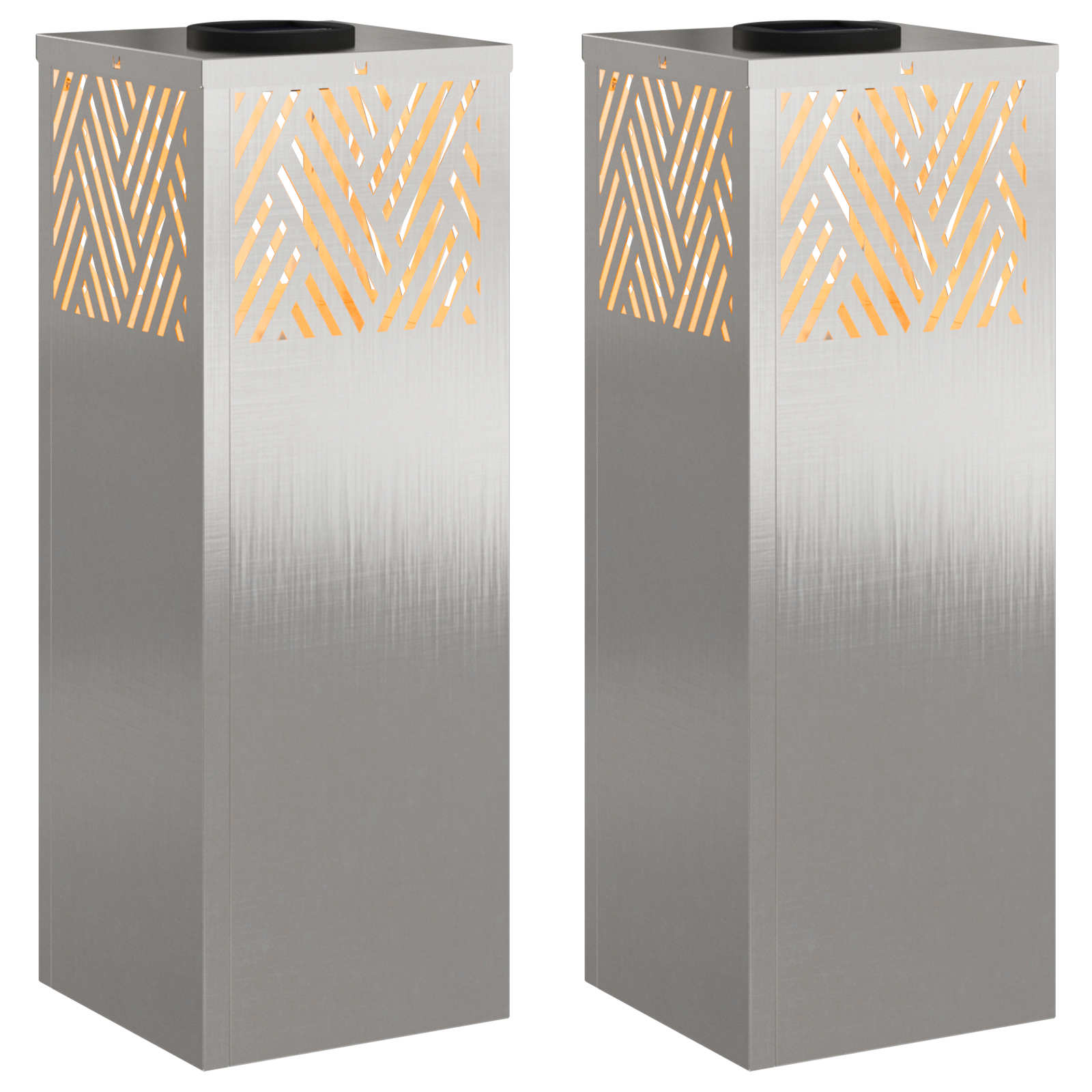 Solar LED Pathway Light 2 pcs Stainless Steel Stainless Steel