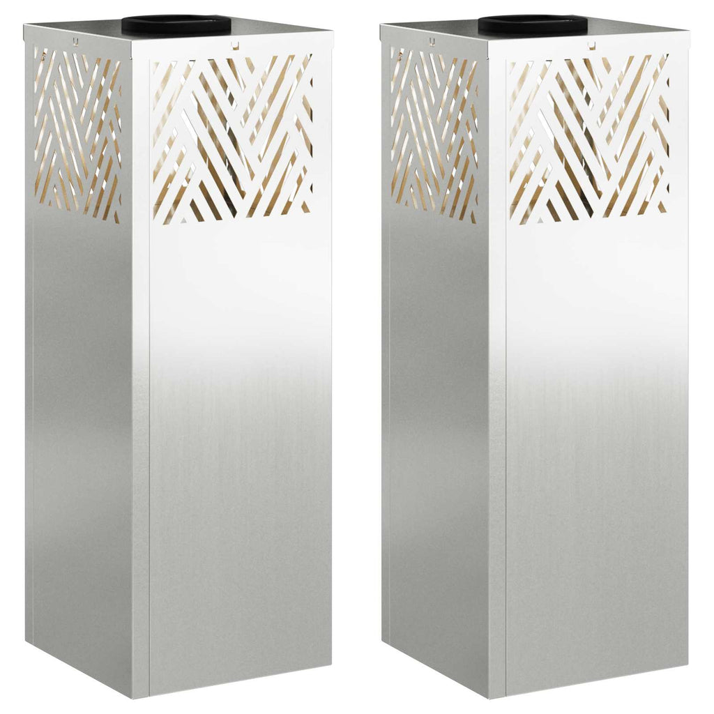 Solar LED Pathway Light Herringbone 2 pcs Galvanized Galvanized