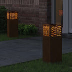 Solar LED Pathway Light 2 pcs Corten Steel Corten Steel