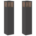 Solar LED Pathway Light 2 pcs Black Cold Rolled Steel