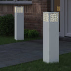 Solar LED Pathway Light 2 pcs White Cold Rolled Steel