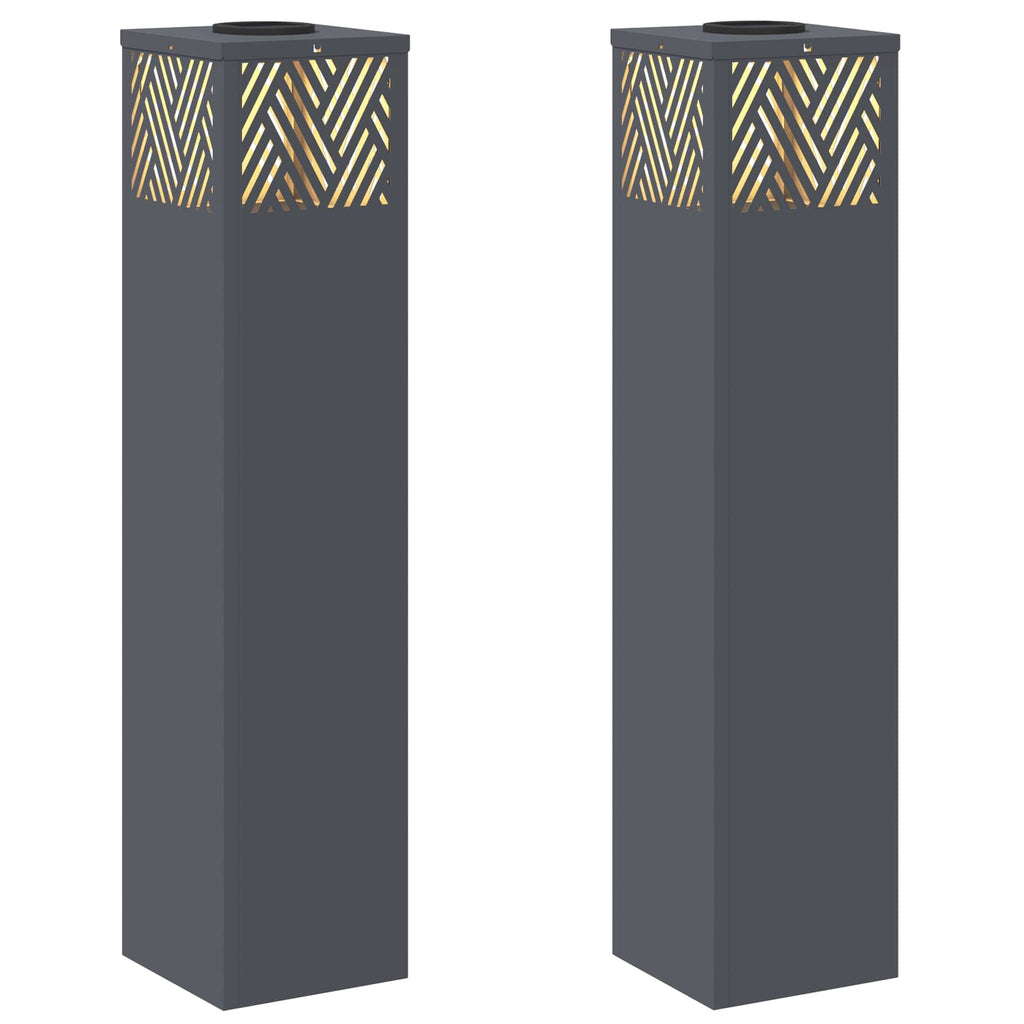 Solar LED Pathway Light 2 pcs Anthracite Cold Rolled Steel