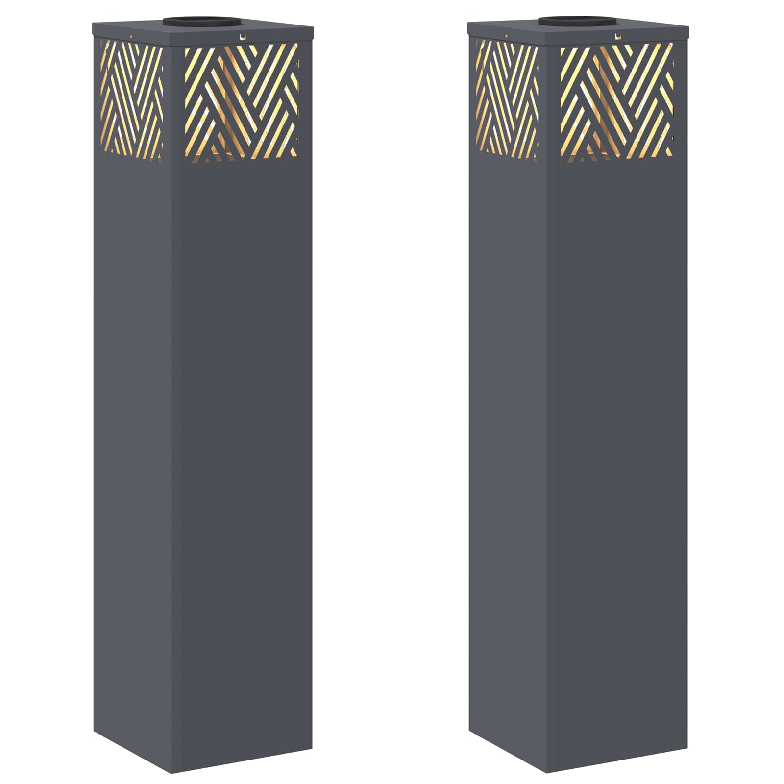 Solar LED Pathway Light 2 pcs Anthracite Cold Rolled Steel