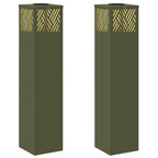 Solar LED Pathway Light 2 pcs Olive Green Cold Rolled Steel