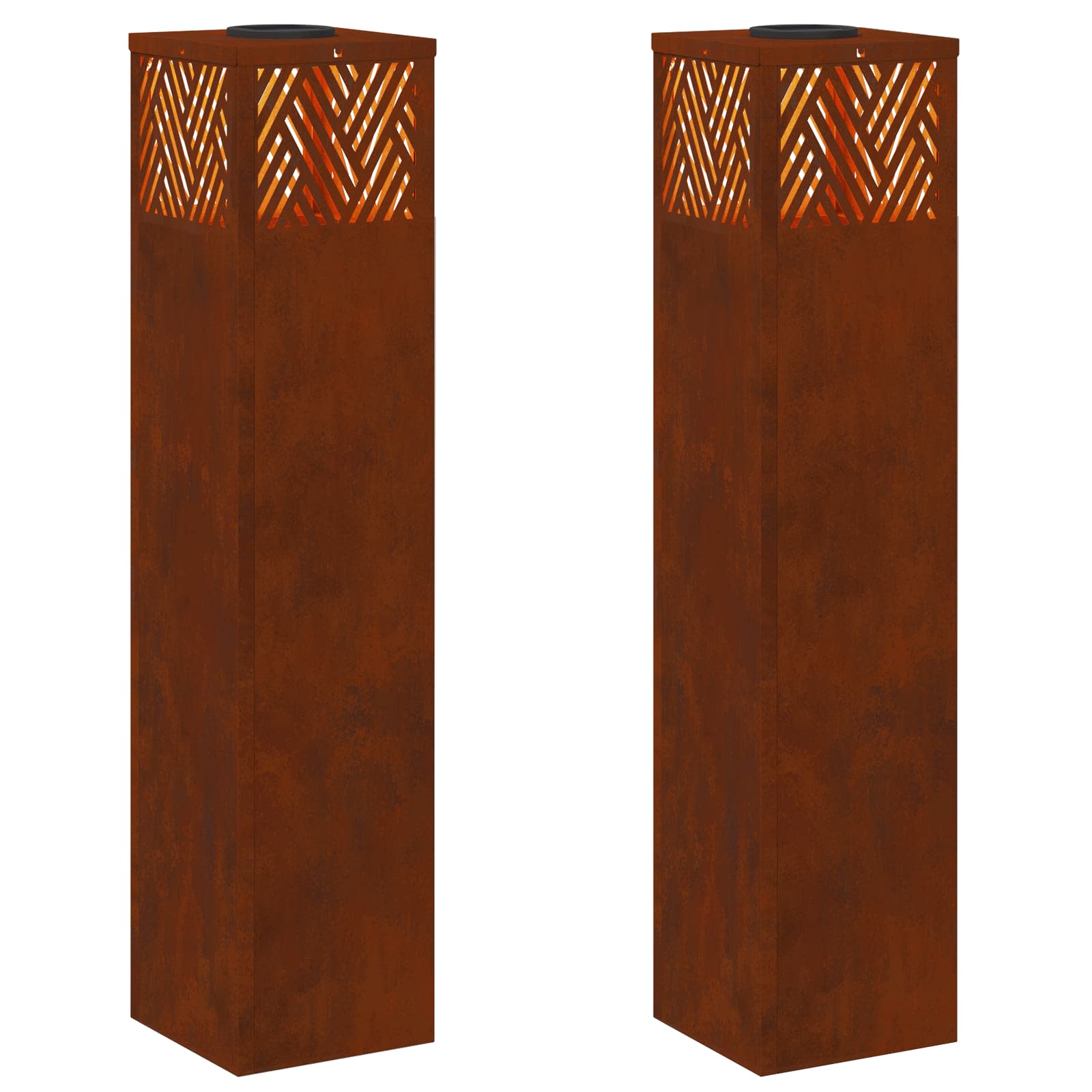 Solar LED Pathway Light 2 pcs Corten Steel Corten Steel