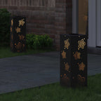 Solar LED Pathway Light 2 pcs Black Cold Rolled Steel