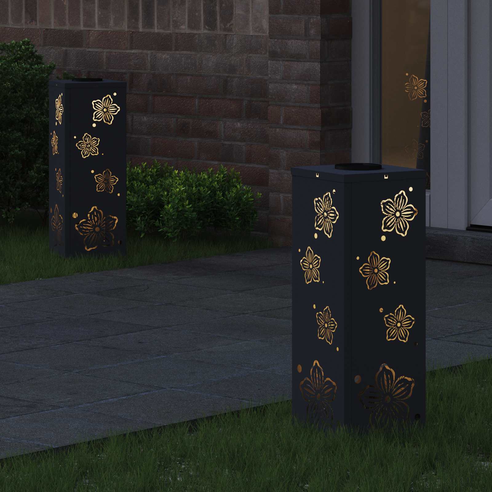 Solar LED Pathway Light 2 pcs Anthracite Cold Rolled Steel