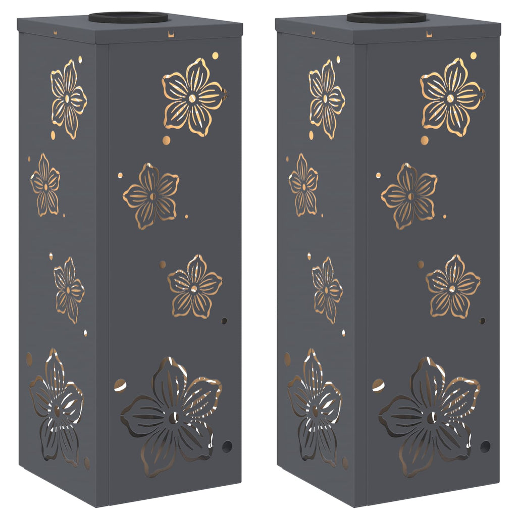 Solar LED Pathway Light 2 pcs Anthracite Cold Rolled Steel