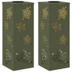 Solar LED Pathway Light 2 pcs Olive Green Cold Rolled Steel