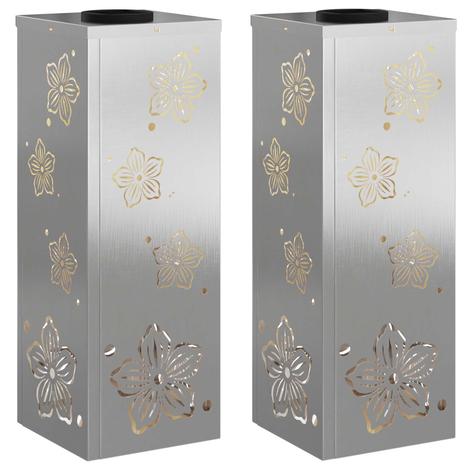 Solar LED Pathway Light 2 pcs Stainless Steel Stainless Steel