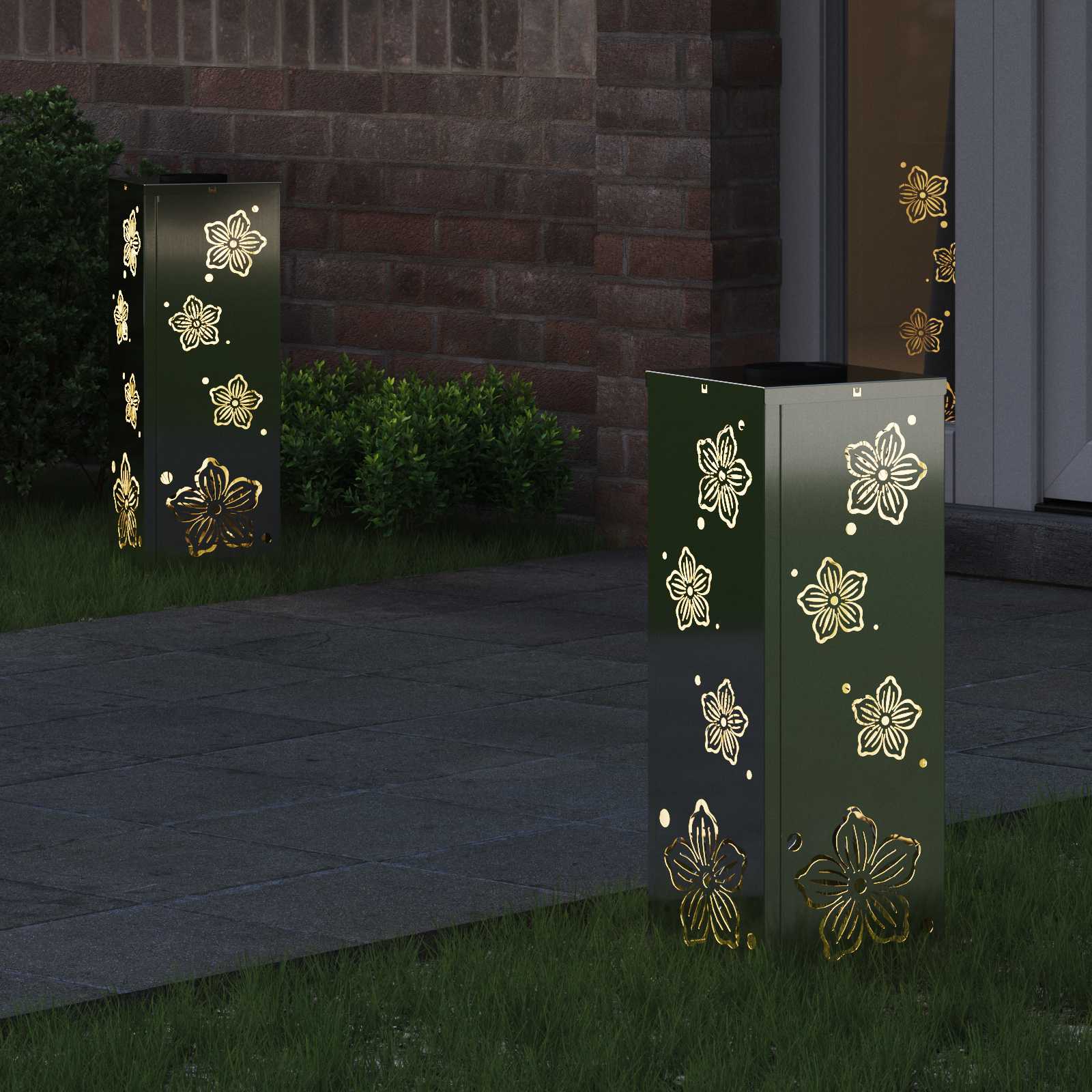 Solar LED Pathway Light 2 pcs Galvanized Galvanized