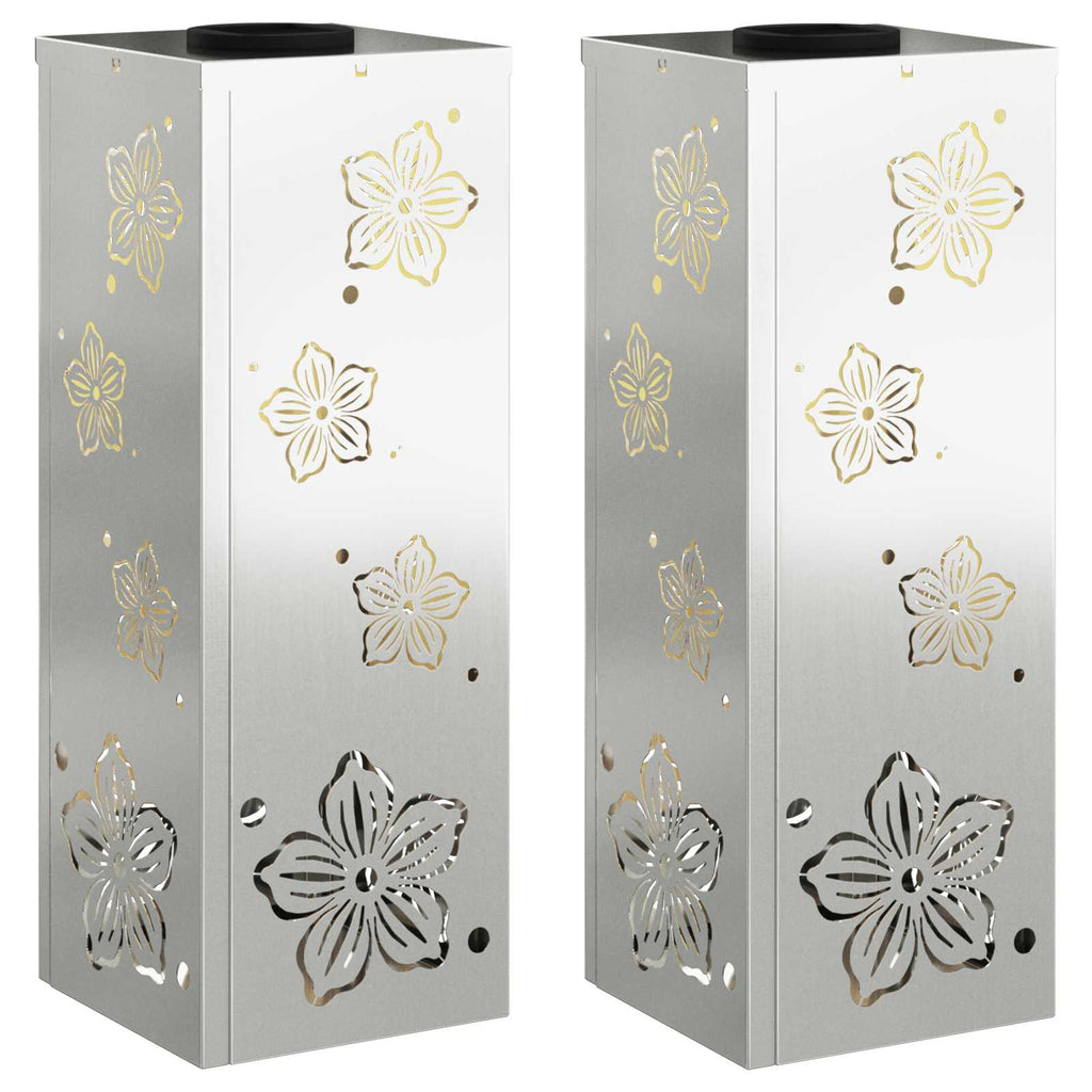 Solar LED Pathway Light 2 pcs Galvanized Galvanized