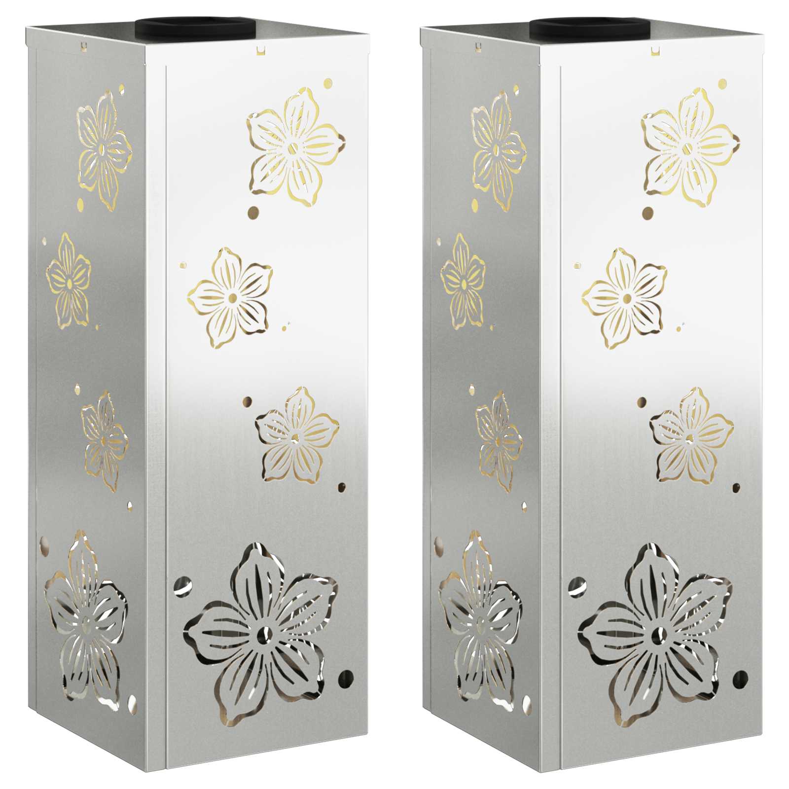 Solar LED Pathway Light 2 pcs Galvanized Galvanized