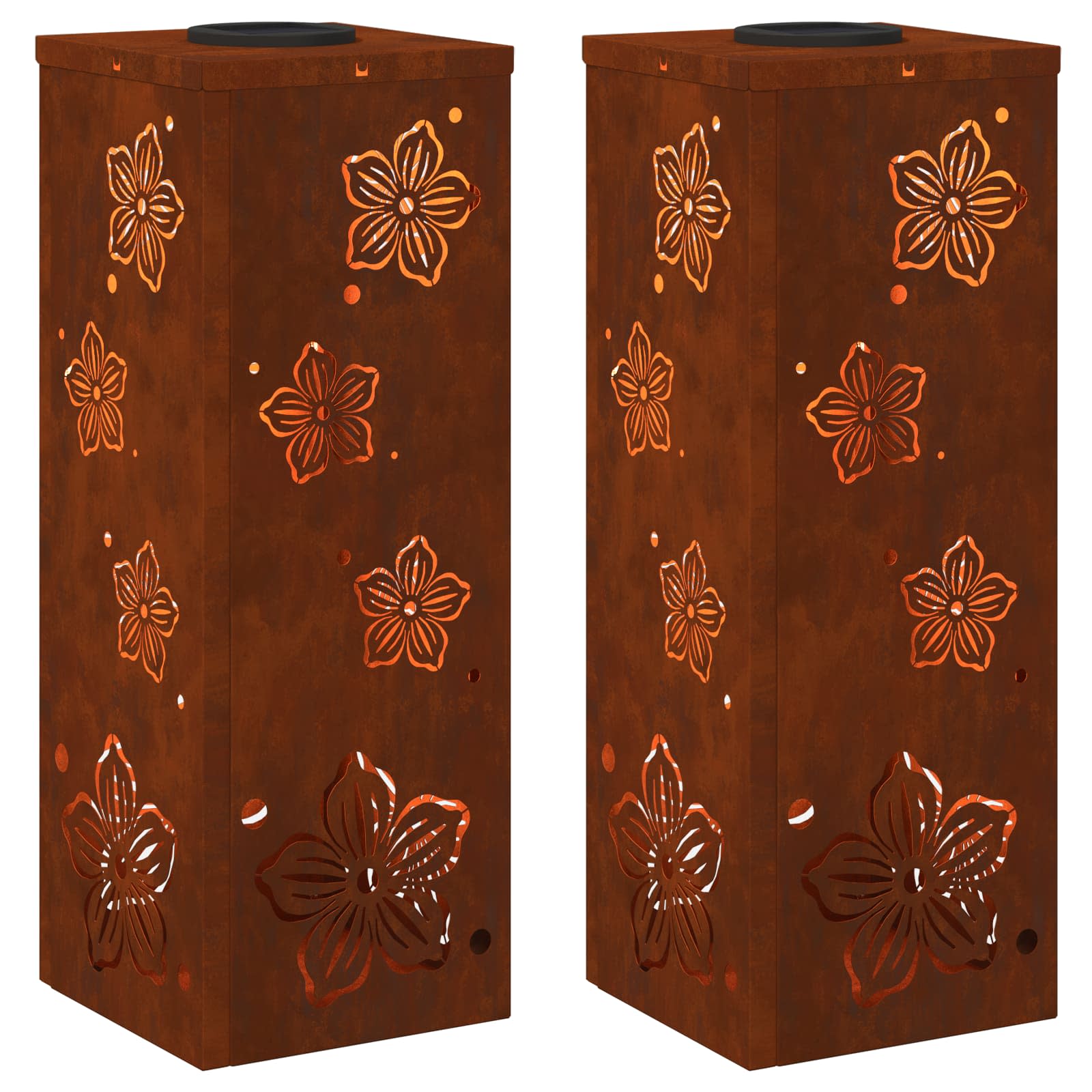 Solar LED Pathway Light 2 pcs Corten Steel Corten Steel