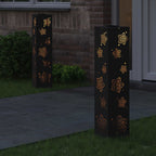 Solar LED Pathway Light 2 pcs Black Cold Rolled Steel