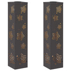 Solar LED Pathway Light 2 pcs Black Cold Rolled Steel