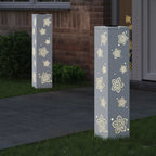 Solar LED Pathway Light 2 pcs White Cold Rolled Steel