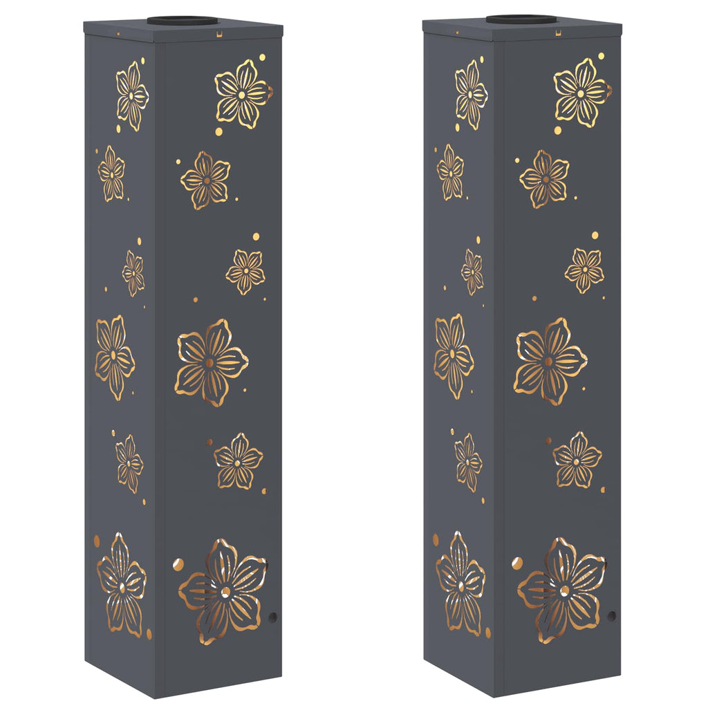 Solar LED Pathway Light 2 pcs Anthracite Cold Rolled Steel