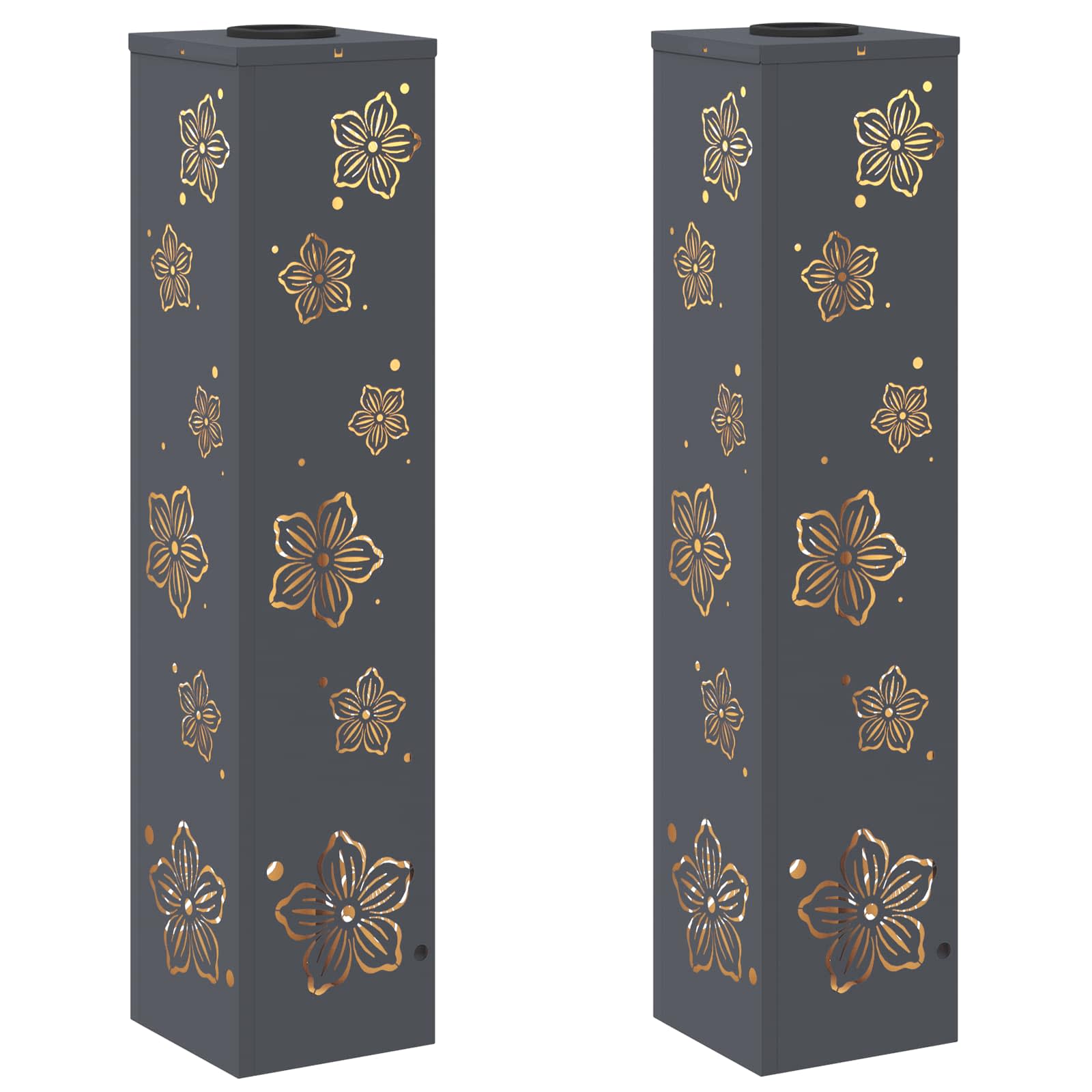 Solar LED Pathway Light 2 pcs Anthracite Cold Rolled Steel