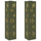 Solar LED Pathway Light 2 pcs Olive Green Cold Rolled Steel