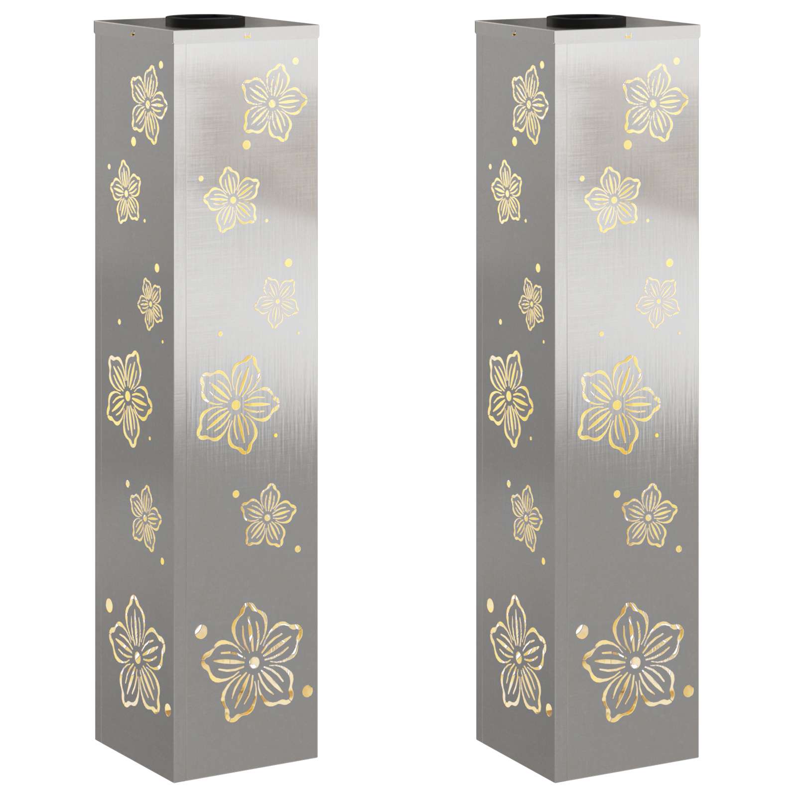 Solar LED Pathway Light 2 pcs Stainless Steel Stainless Steel