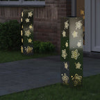 Solar LED Pathway Light 2 pcs Galvanized Galvanized