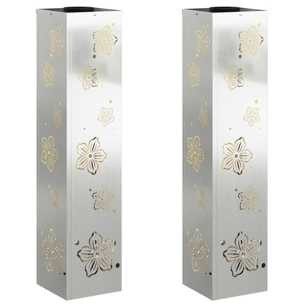 Solar LED Pathway Light 2 pcs Galvanized Galvanized