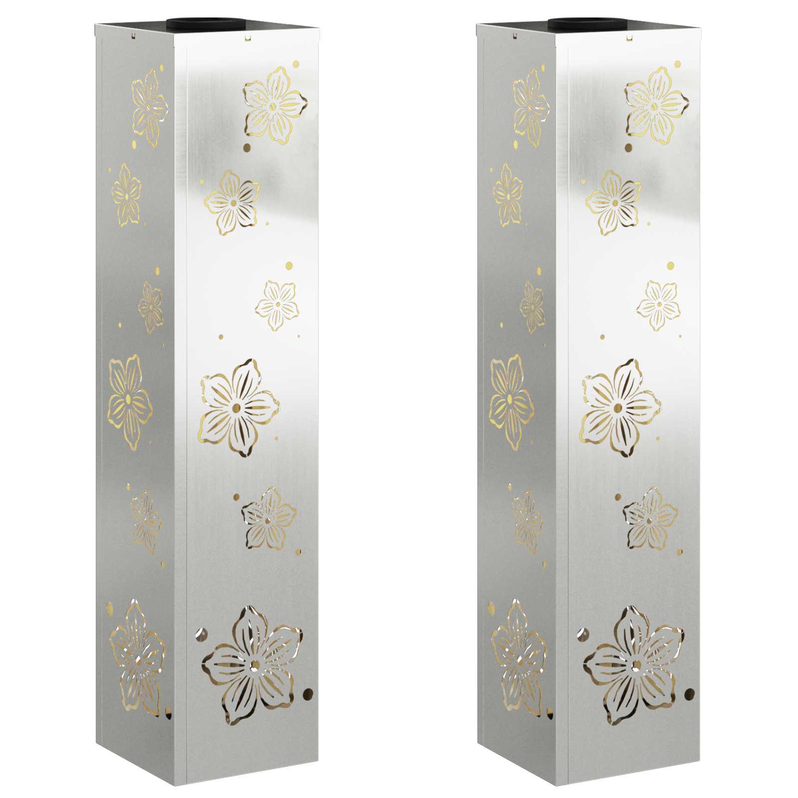 Solar LED Pathway Light 2 pcs Galvanized Galvanized