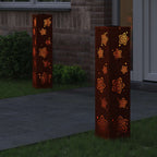 Solar LED Pathway Light 2 pcs Corten Steel Corten Steel