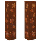 Solar LED Pathway Light 2 pcs Corten Steel Corten Steel