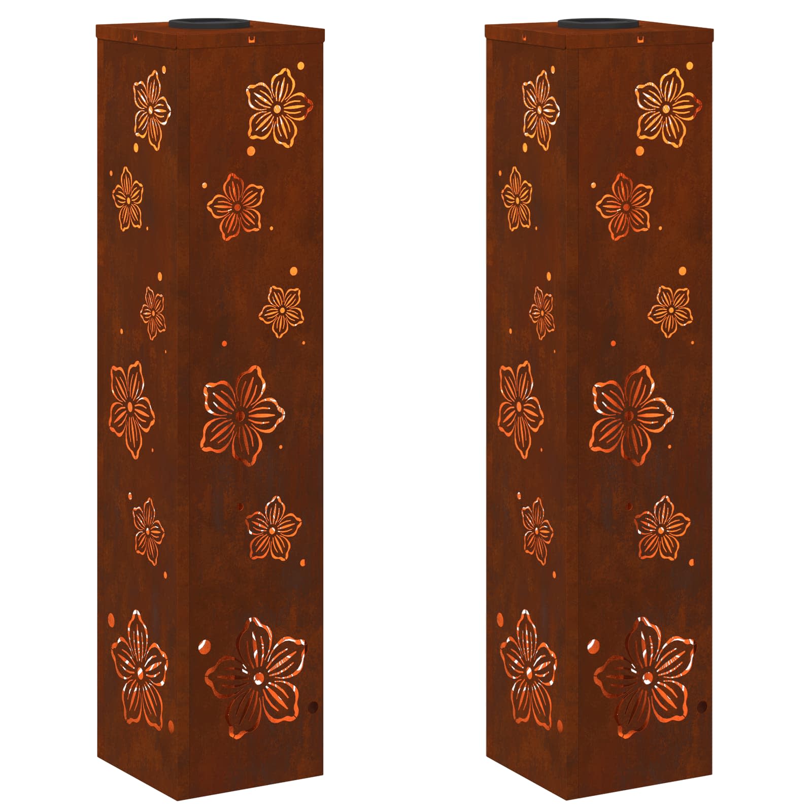 Solar LED Pathway Light 2 pcs Corten Steel Corten Steel