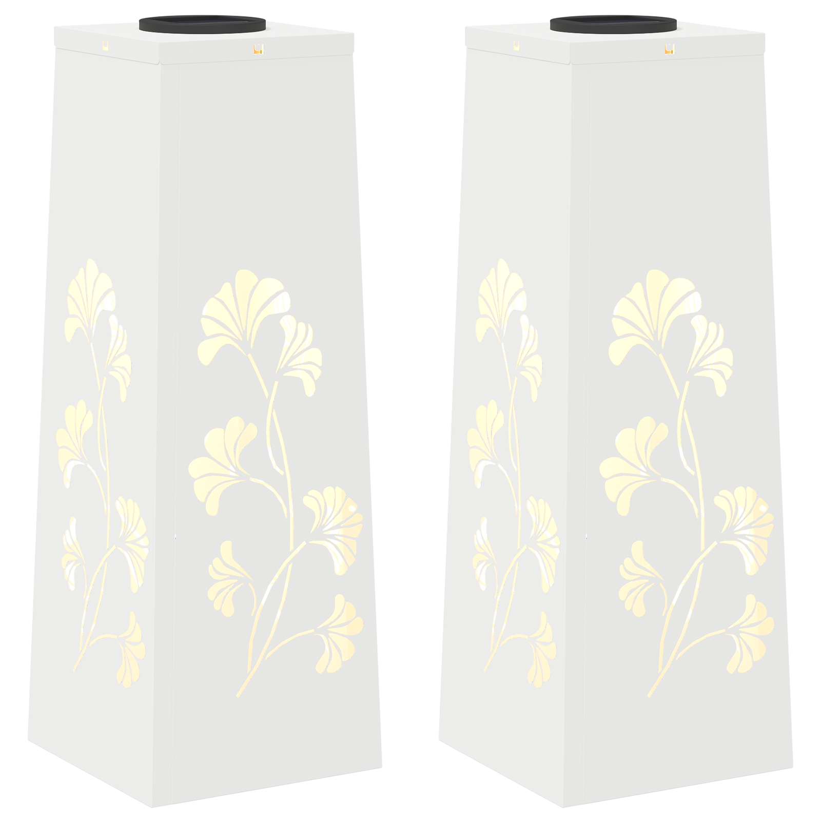 Solar LED Pathway Light 2 pcs White Cold Rolled Steel