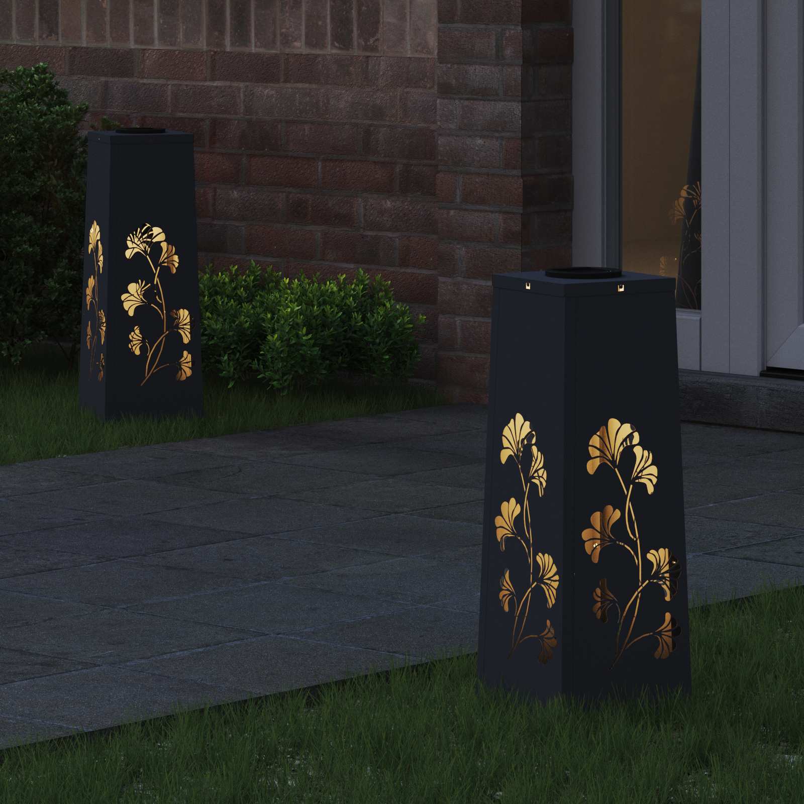 Solar LED Pathway Light 2 pcs Anthracite Cold Rolled Steel