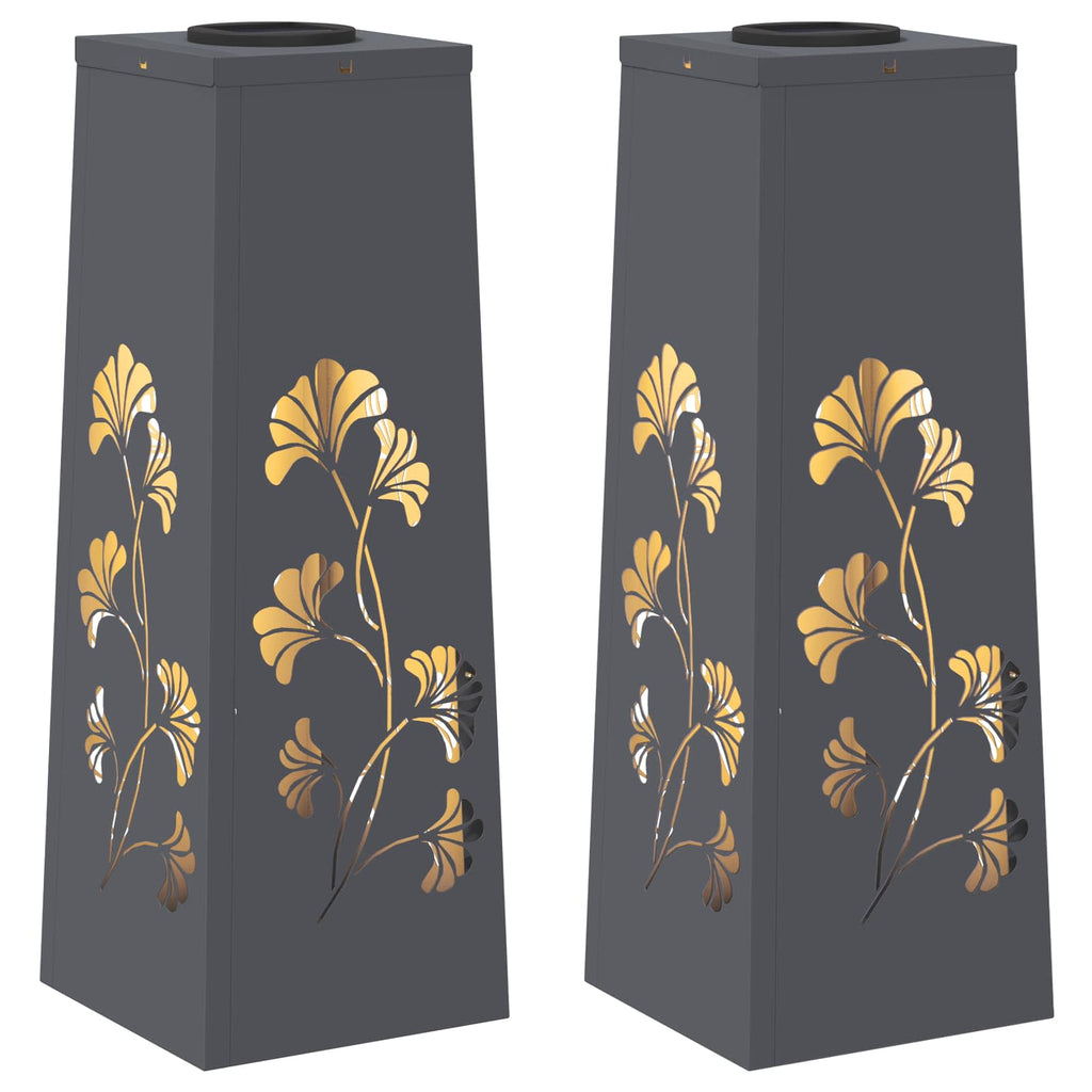 Solar LED Pathway Light 2 pcs Anthracite Cold Rolled Steel