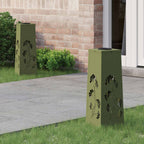 Solar LED Pathway Light 2 pcs Olive Green Cold Rolled Steel