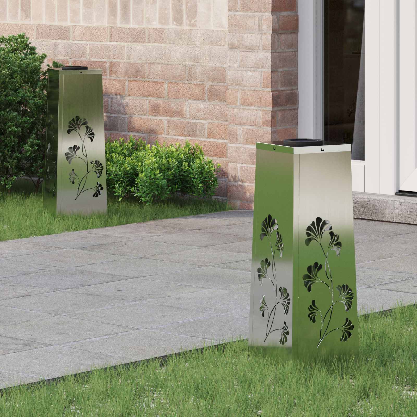 Solar LED Pathway Light 2 pcs Galvanized Galvanized