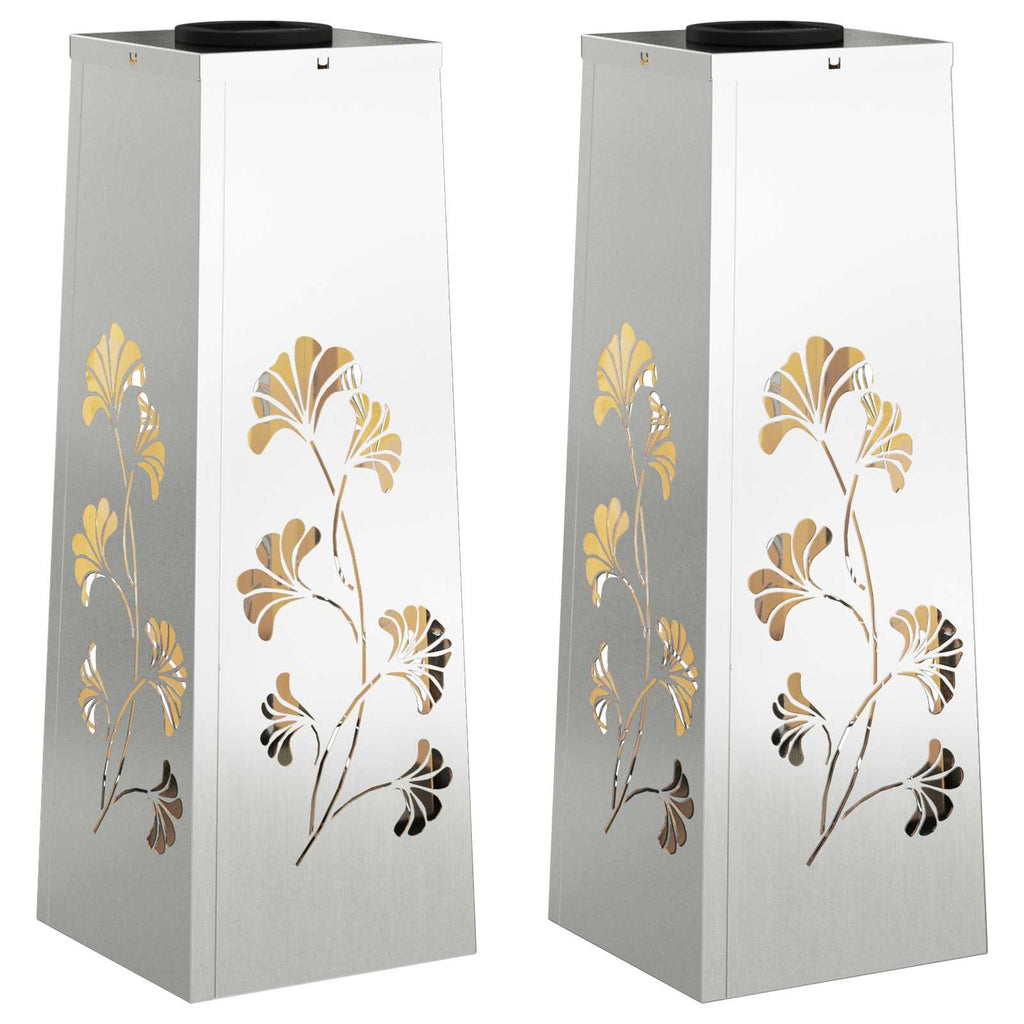 Solar LED Pathway Light 2 pcs Galvanized Galvanized