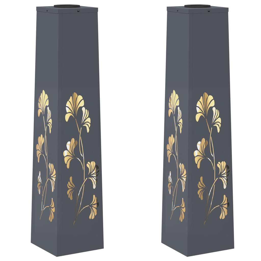 Solar LED Pathway Light 2 pcs Anthracite Cold Rolled Steel