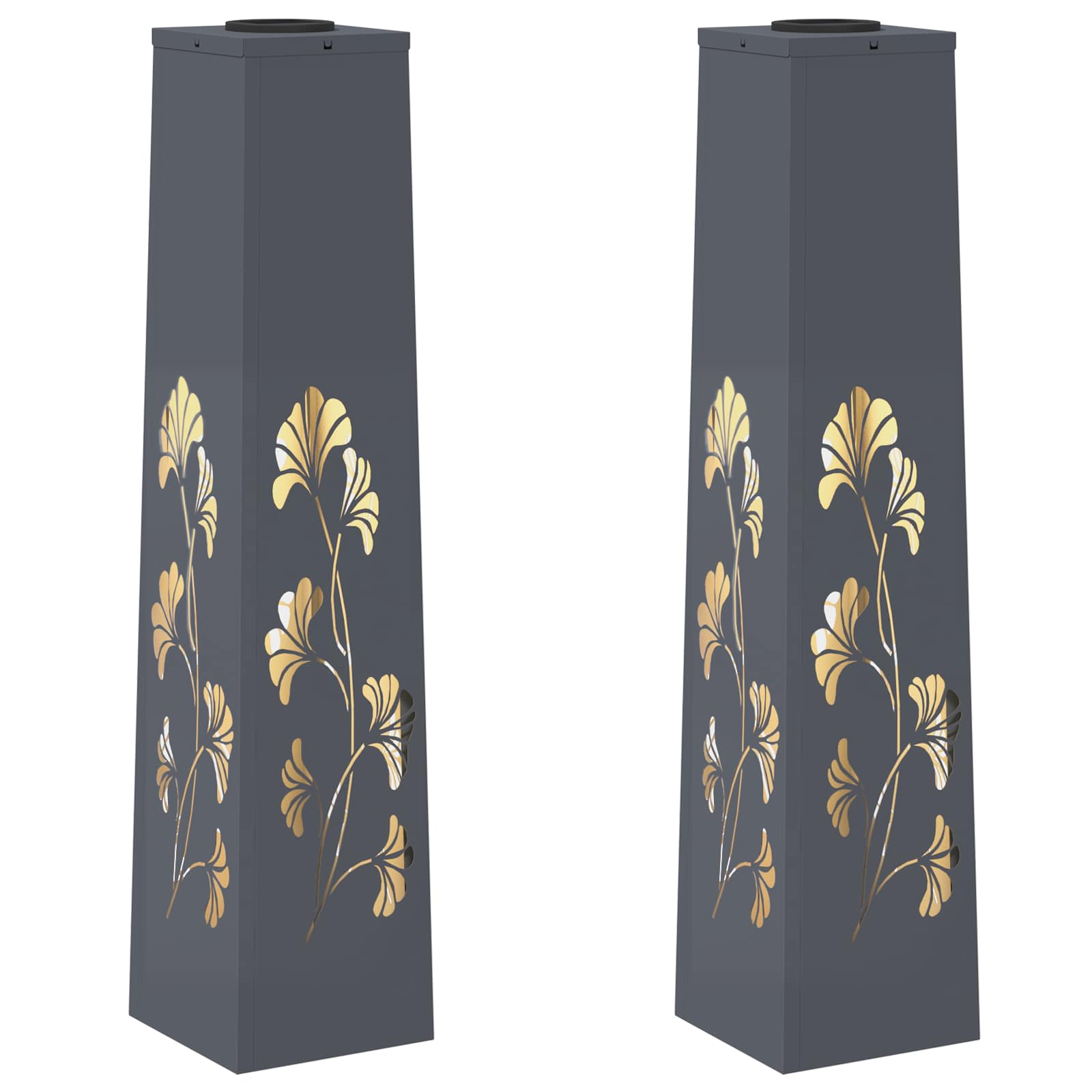 Solar LED Pathway Light 2 pcs Anthracite Cold Rolled Steel