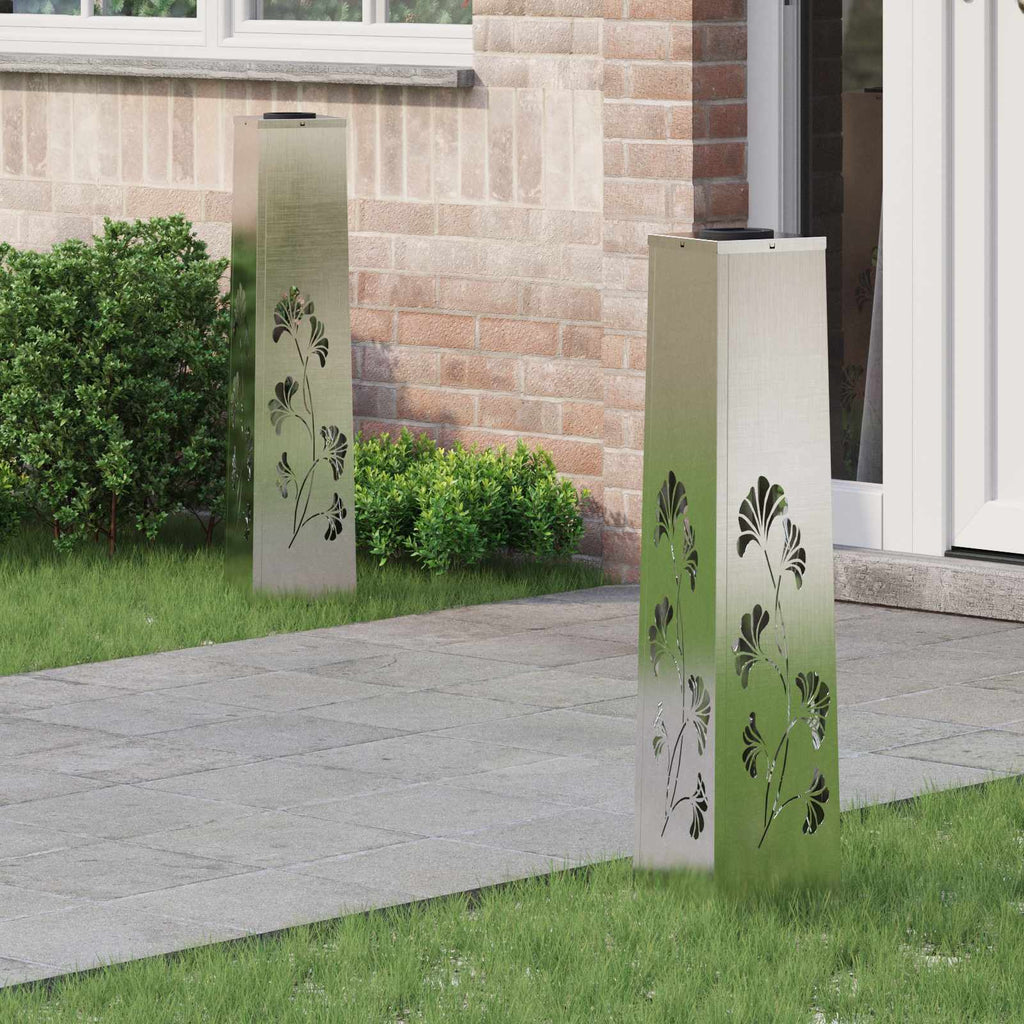 Solar LED Pathway Light 2 pcs Stainless Steel Stainless Steel