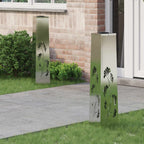 Solar LED Pathway Light 2 pcs Galvanized Galvanized