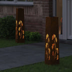Solar LED Pathway Light 2 pcs Corten Steel Corten Steel