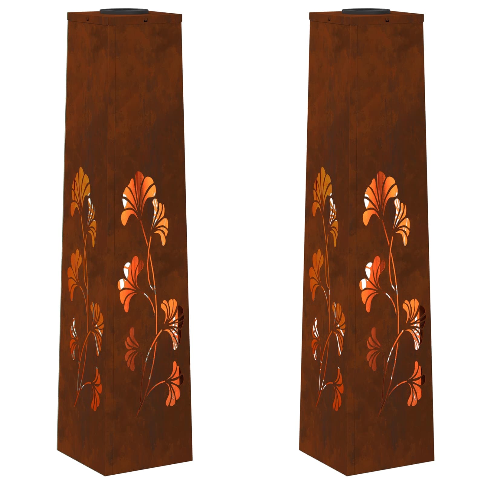 Solar LED Pathway Light 2 pcs Corten Steel Corten Steel