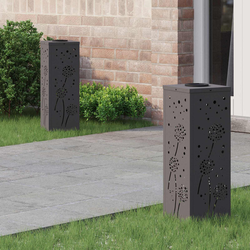 Solar LED Pathway Light 2 pcs Black Cold Rolled Steel