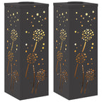 Solar LED Pathway Light 2 pcs Black Cold Rolled Steel