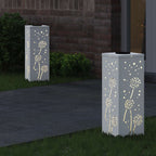 Solar LED Pathway Light 2 pcs White Cold Rolled Steel