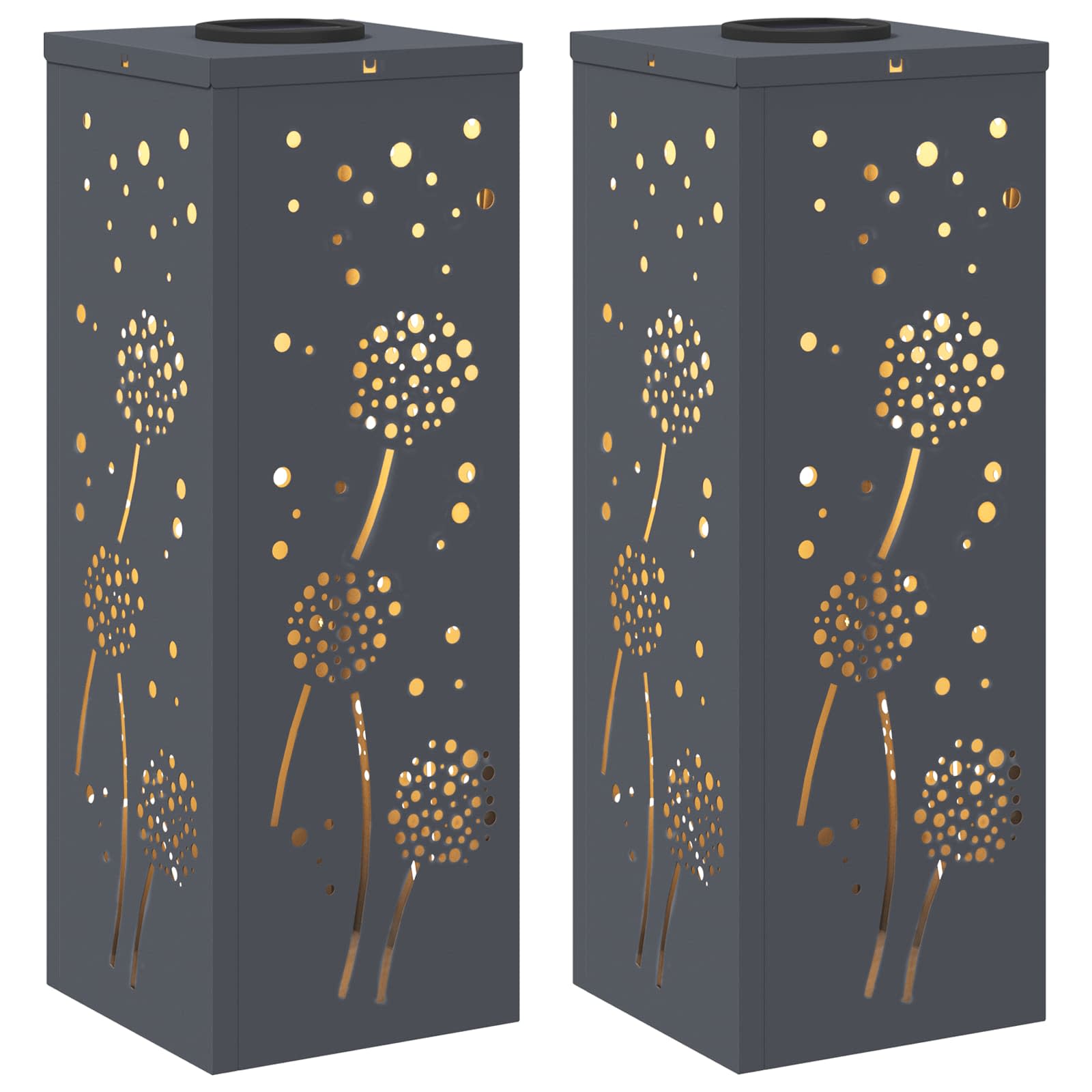 Solar LED Pathway Light 2 pcs Anthracite Cold Rolled Steel