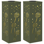 Solar LED Pathway Light 2 pcs Olive Green Cold Rolled Steel