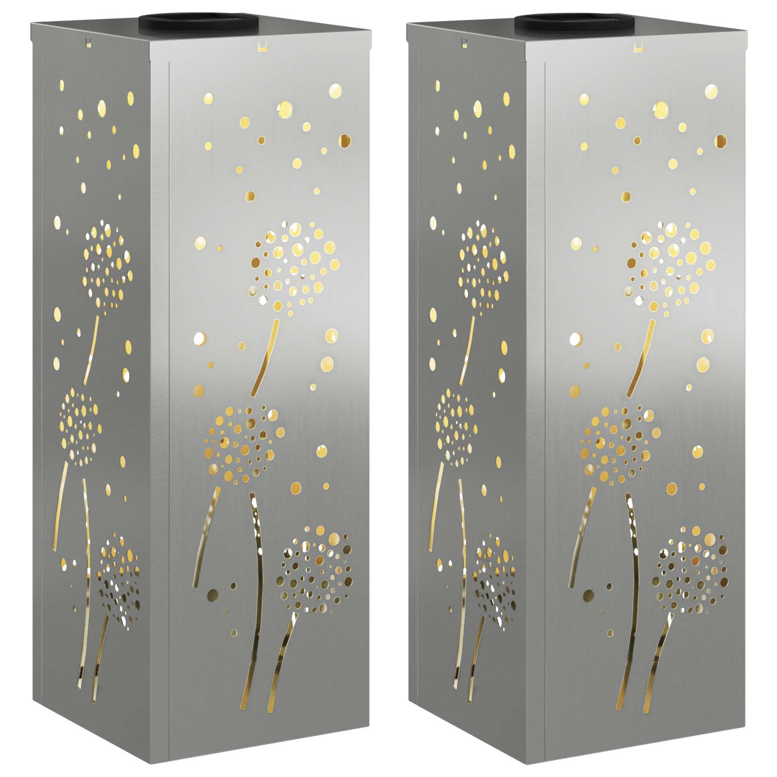 Solar LED Pathway Light 2 pcs Galvanized Galvanized